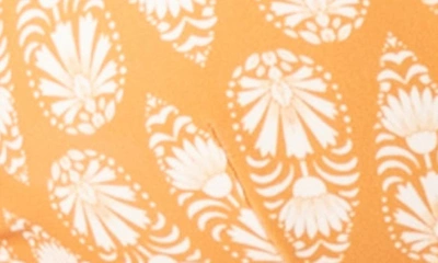 Shop Maaji Ivy Reversible Batik Stamp & Floral Triangle Bikini Top In Orange