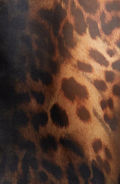 Shop L Agence Tamara Animal Print Silk Blazer In Brown Multi Oil Leopard