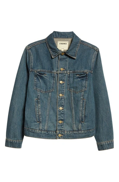 Shop L Agence Mack Oversize Denim Jacket In Bristol