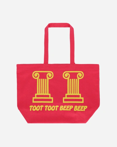 Shop Public Possession Comedy And Rhythm Tote Bag In Red