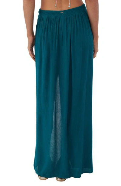 Shop O'neill Hanalei Cover-up Maxi Skirt In Deep Teal