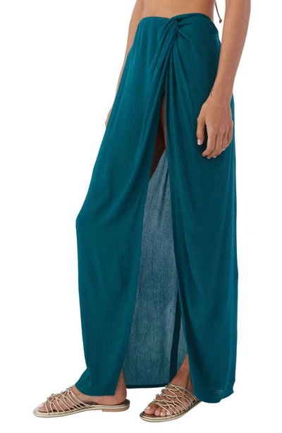 Shop O'neill Hanalei Cover-up Maxi Skirt In Deep Teal