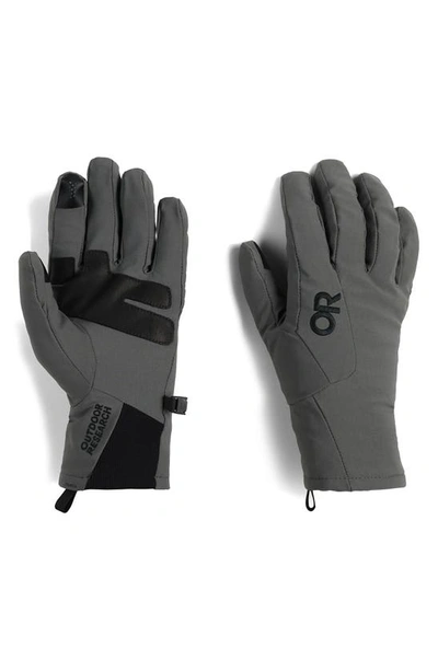 Shop Outdoor Research Sureshot Soft Shell Gloves In Charcoal