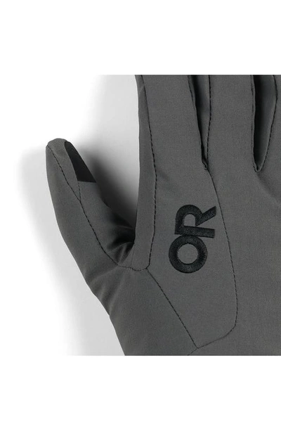 Shop Outdoor Research Sureshot Soft Shell Gloves In Charcoal