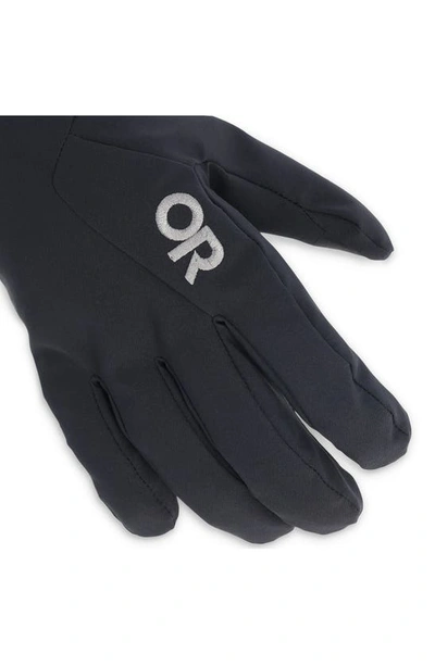 Shop Outdoor Research Sureshot Soft Shell Gloves In Black