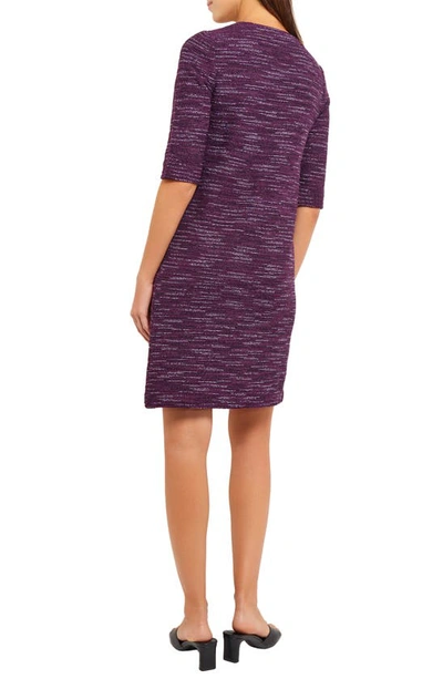 Shop Misook Tweed Shift Dress In Ultraviolet/ Viola/ Black