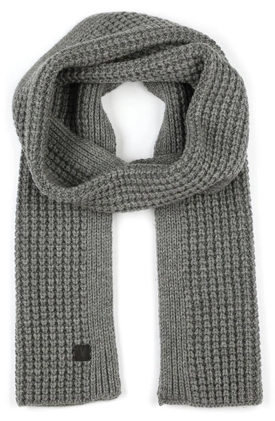 Shop Allsaints Thermal Knit Scarf In Grey Marl