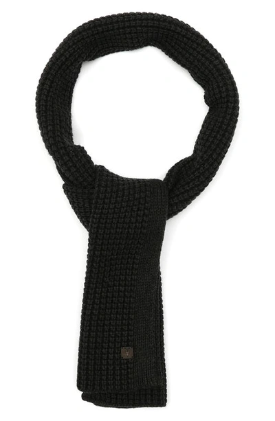 Shop Allsaints Thermal Knit Scarf In Cinder Black Marl