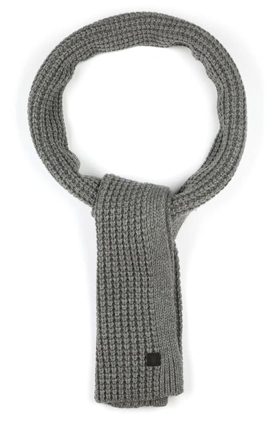 Shop Allsaints Thermal Knit Scarf In Grey Marl
