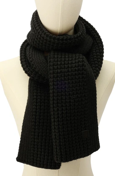 Shop Allsaints Thermal Knit Scarf In Cinder Black Marl