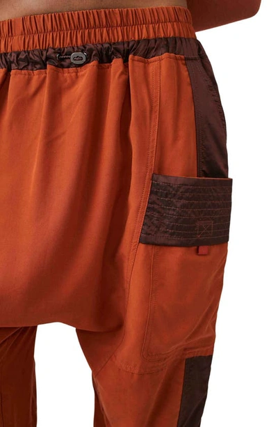 Shop Fp Movement Tricked Out Colorblock Cargo Pants In Red Earth