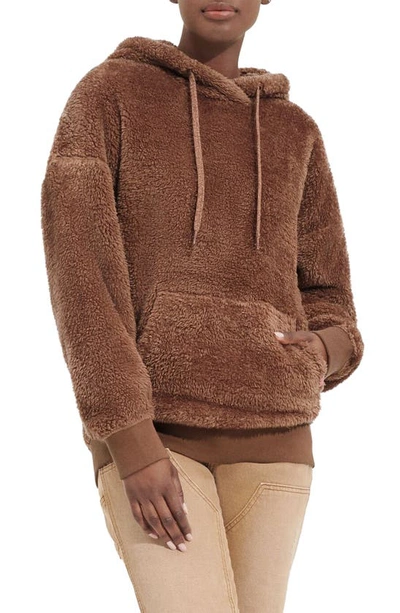 Shop Ugg Lorya Double Face Fleece Hoodie In Cedar Bark