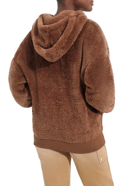 Shop Ugg Lorya Double Face Fleece Hoodie In Cedar Bark