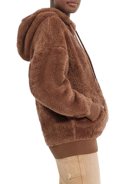Shop Ugg Lorya Double Face Fleece Hoodie In Cedar Bark