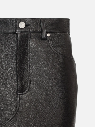 Shop Frame The Leather Midaxi Skirt Black