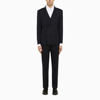 Shop Tagliatore | Blue Double-breasted Wool Suit