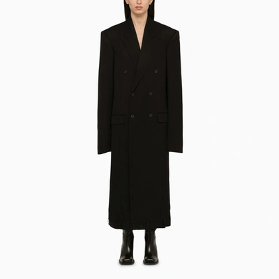 Shop Balenciaga | Black Wool Double-breasted Coat