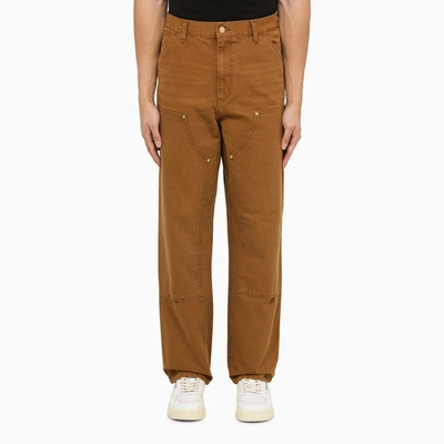 Carhartt Double-knee Relaxed Straight Fit Pants In Brown
