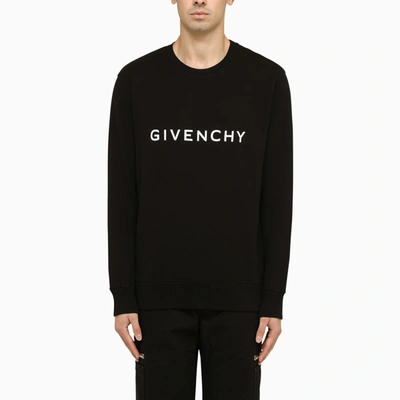 Shop Givenchy Black Logoed Crew-neck Sweatshirt