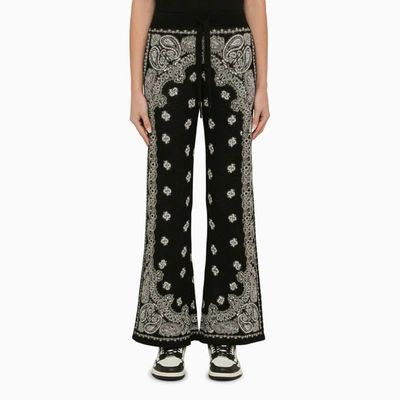 Shop Amiri Black/white Paisley Pattern Trousers