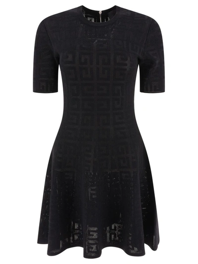 Shop Givenchy Dress In 4g Jacquard In Black