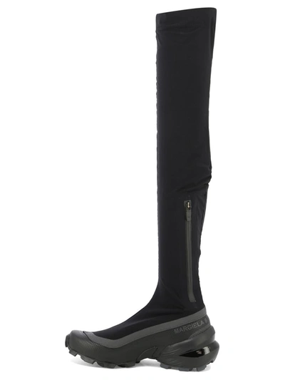 Shop Mm6 Maison Margiela "crosswader Salomon X Mm6" Thigh High Boot In Black