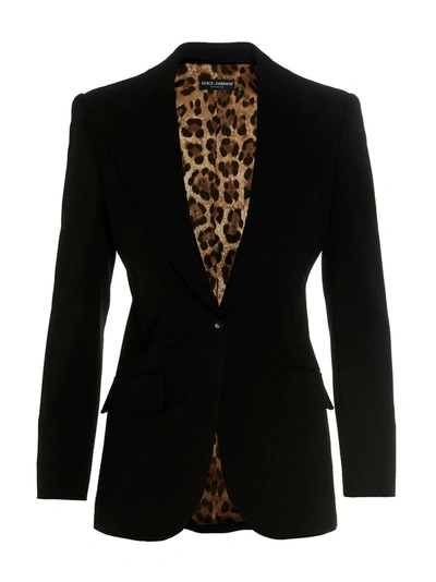 Shop Dolce & Gabbana Single-breasted Blazer Jackets Black