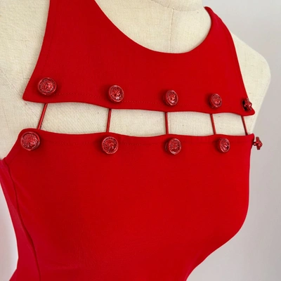 Pre-owned Versace Versus  Safety Pin Red Dress