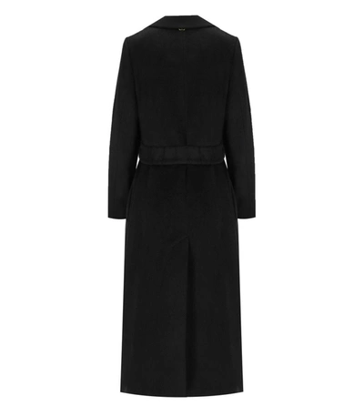 Shop Twinset Wool Mix Black Double-breasted Coat