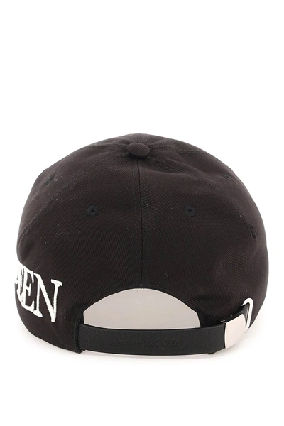 Shop Alexander Mcqueen Baseball Hat With Oversized Logo Men In Black