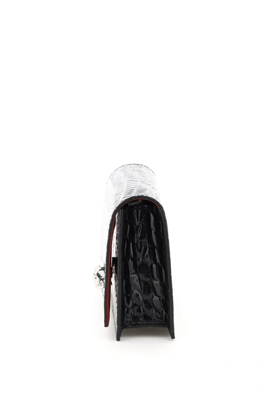 Shop Alexander Mcqueen Croco-embossed Leather Mini Bag Skull Women In Black