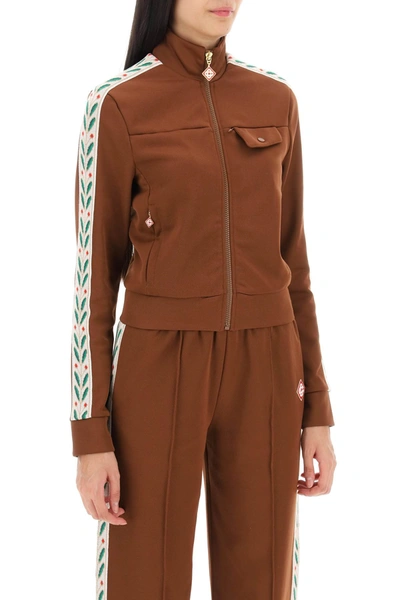 Shop Casablanca Laurel Zip-up Sweatshirt Women In Brown