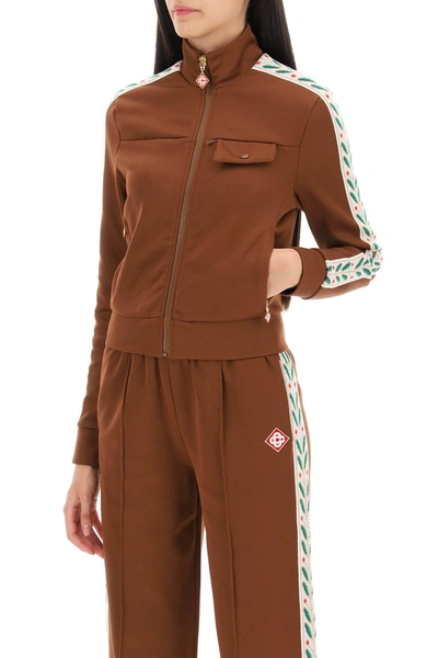 Shop Casablanca Laurel Zip-up Sweatshirt Women In Brown