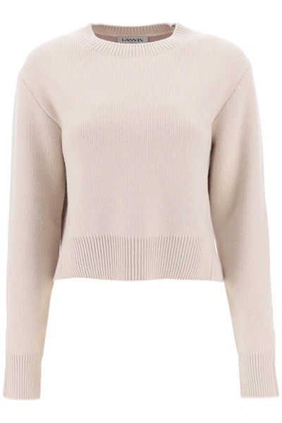 Shop Lanvin Cropped Wool And Cashmere Sweater Women In Cream