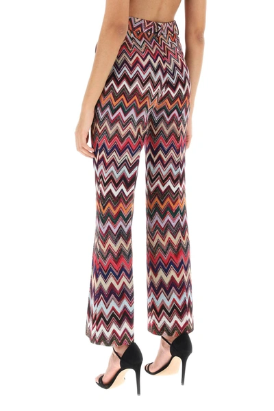 Shop Missoni Pants In Lurex Knit With Herringbone Motif Women In Multicolor