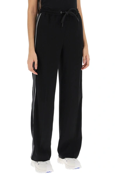 Shop Moncler Joggers With Two-tone Bands Women In Black