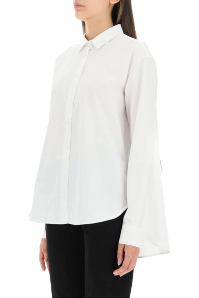 Shop Totême Toteme Logo-embroidered Cotton Shirt Women In White
