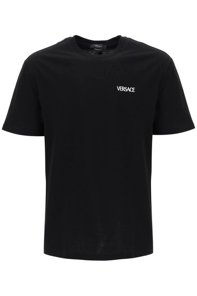 Shop Versace Medusa Flame T-shirt Men In Black