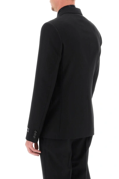 Shop Versace Tailoring Jacket In Wool Men In Black