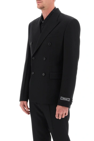 Shop Versace Tailoring Jacket In Wool Men In Black
