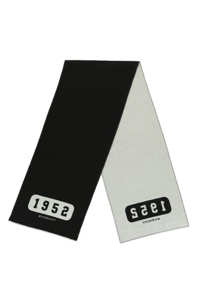 Givenchy College Reversible Muffler Scarf In Black White