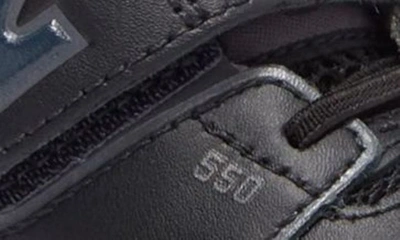 Shop New Balance Kids' 550 Bungee Lace Top Strap Sneaker In Black/ Black