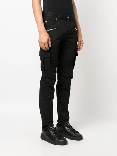 Shop Balmain Trousers In Black