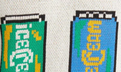 Icecream Lemon Lime Jacquard Cotton Crewneck Sweater In Whisper White