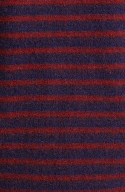 Shop Brooks Brothers Mariner Stripe Brushed Wool Sweater In Nvy Rd Brshd Marine