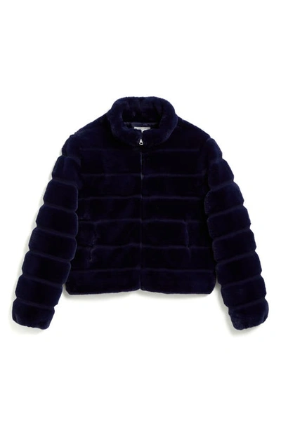 Tractr Kids' Faux Fur Jacket In Sapphire