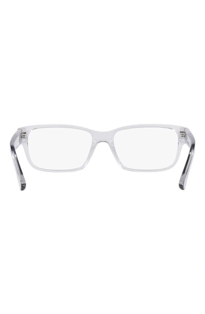 Prada 56mm Rectangular Optical Glasses In Shiny Gunmet