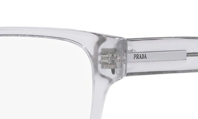 Prada 56mm Rectangular Optical Glasses In Shiny Gunmet