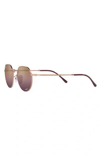 Ray Ban Jack 51mm Gradient Polarized Irregular Sunglasses In Rose Gold