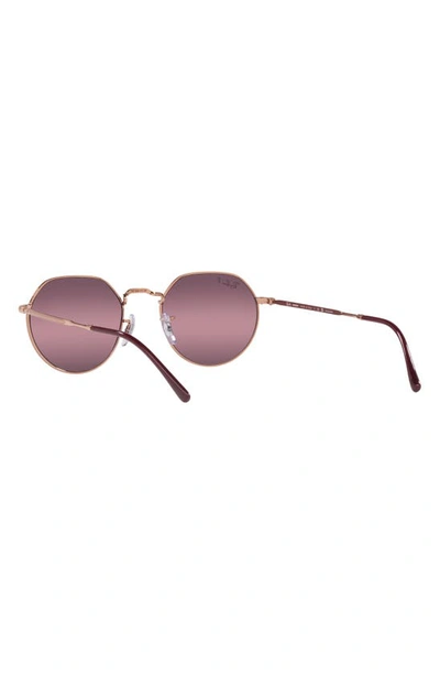 Ray Ban Jack 51mm Gradient Polarized Irregular Sunglasses In Rose Gold